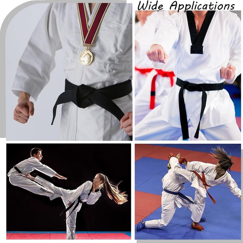 CREATCABIN White Karate Jiu Jitsu Belt Polyester Martial Arts Belt Judo Jiu-Jitsu TKD Aikido Uniform Ranking Belt Long Soft Universal Fit Belts Taekwondo for Men Women Sports Training Equipment 9.2ft