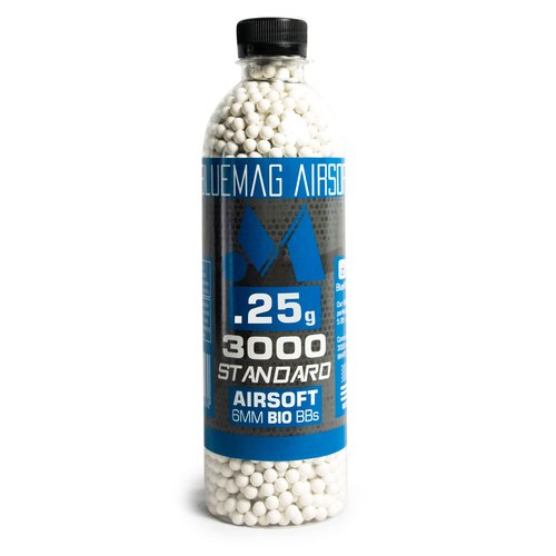 BlueMag Airsoft Biodegradable 6mm Airsoft BBS .25g 3000ct - Seamless Finish - Polished to Perfection - for All 6mm Airsoft Guns