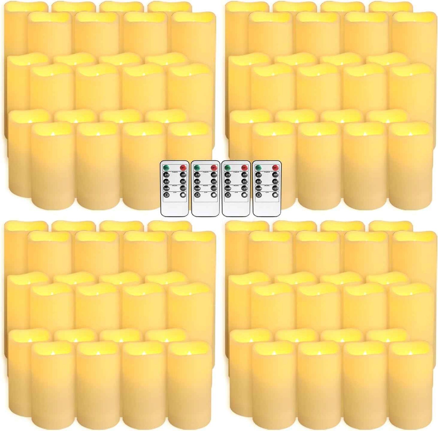 24-Pack Remote Control LED Flameless Candles - 3D Flame Timer Candles for Home, Weddings & Holidays