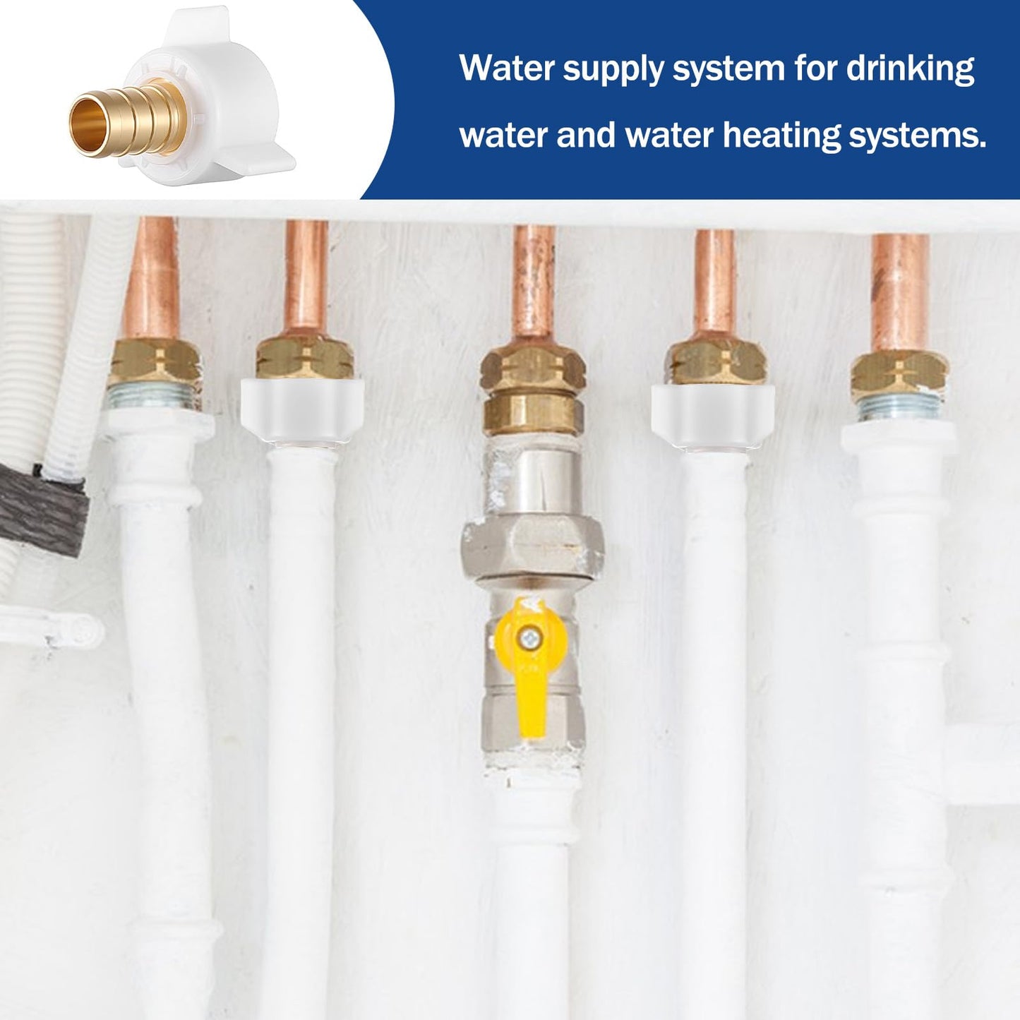 4 Pack Pex Fittings 1/2" X 1/2" Pex Female Npt Threaded Swivel Adapter, 1/2 Npt Female Threaded Swivel Adapter Brass Crimp Brass Fitting PexSink Faucet Connector BrassCrimp Fittings for PexTubes