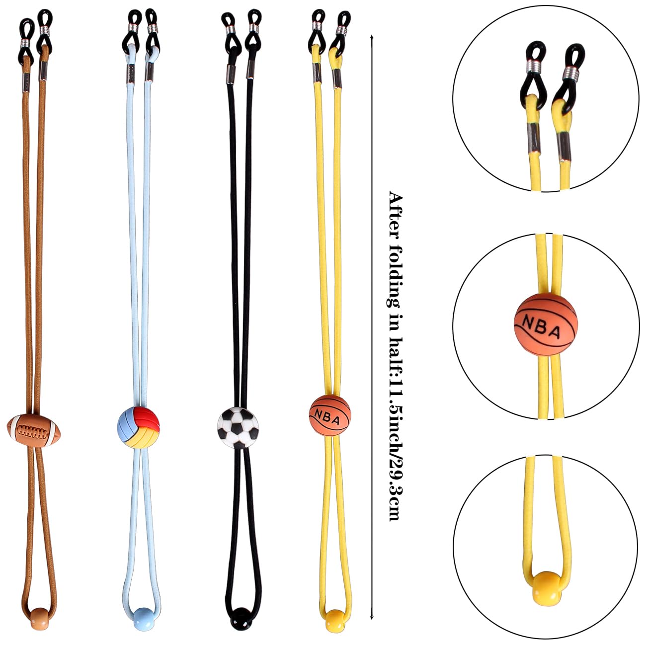 6Pcs Adjustable Eyeglass Straps for Eyewear Anti-slip Retainer Cord Stretchy Sunglass String for Boys Girls Adult Eye Glasses Chain,2Pcs Microfiber Cloth