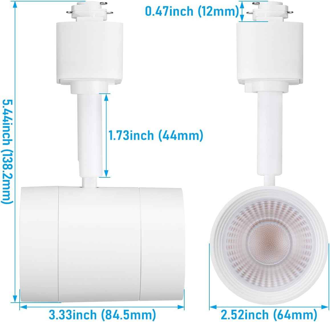 8.5W Dimmable LED H Track Lighting Heads - 4000K Cool White, CRI90, Pack of 4