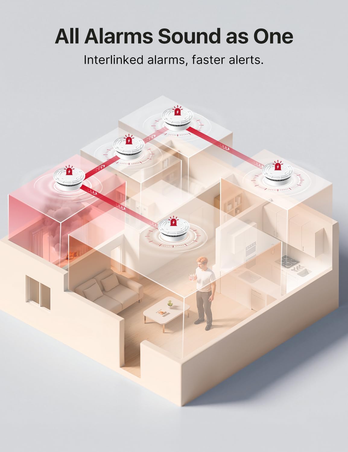 X-Sense XP0H-SN Smoke and Carbon Monoxide Detector Combo - 10-Year Battery, Easy Install