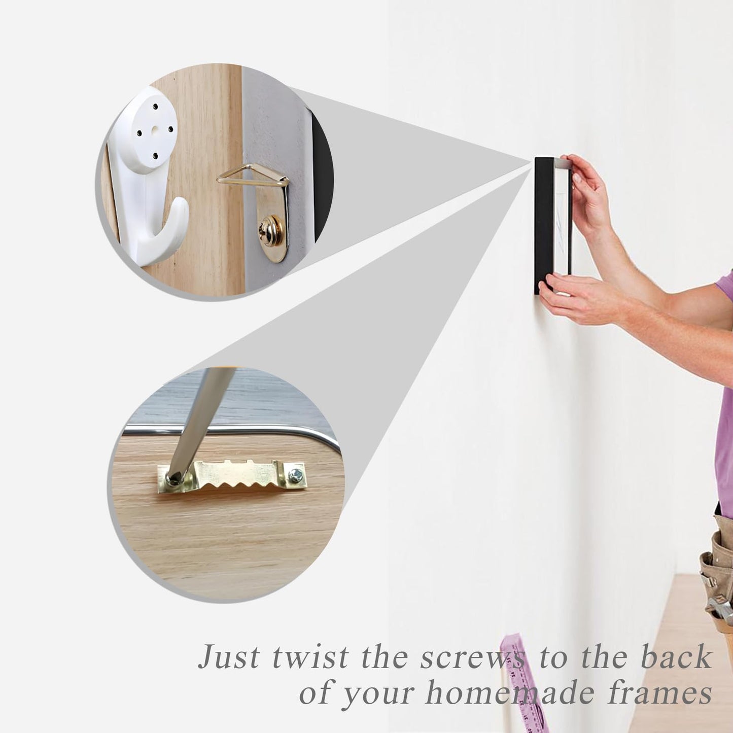 maierke 353PCS Picture Hanging Kit,Picture Hangers Heavy Duty Picture Hanging Hooks with Screws,Picture Frame Hooks Heavy Duty Picture Framing Supplies Kit for Picture Hanging(7 Types)