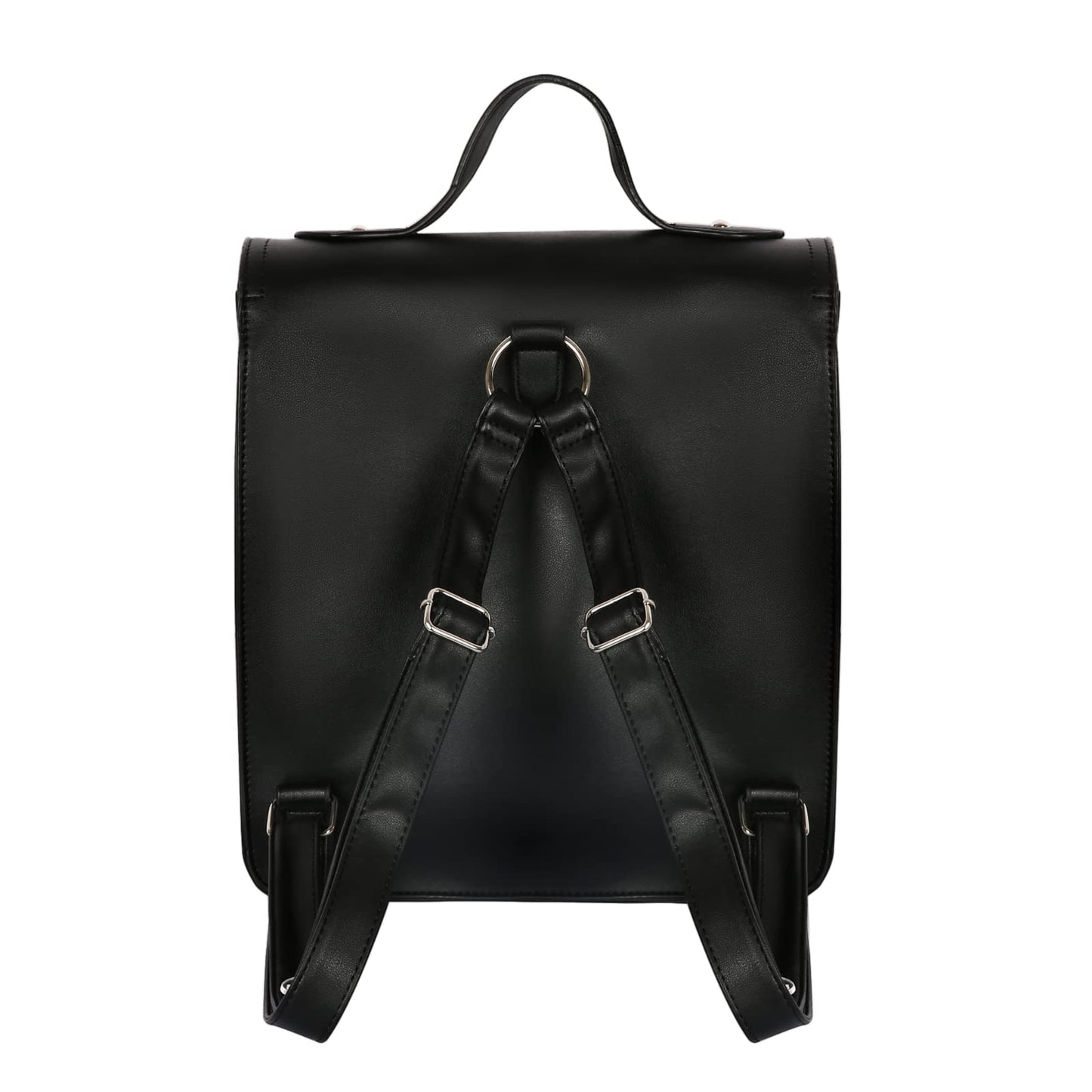 HEYIYI Gothic Backpack Black Faux Leather