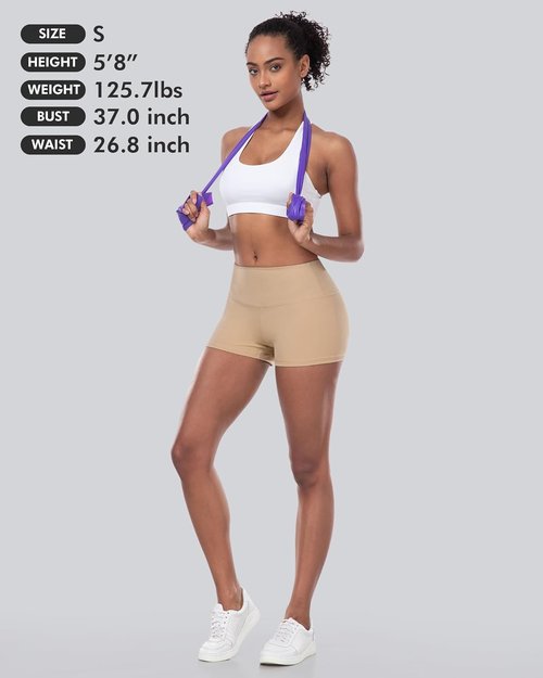 CHRLEISURE High Waisted Biker Shorts - Soft Spandex Yoga Shorts for Women | Comfortable Fit