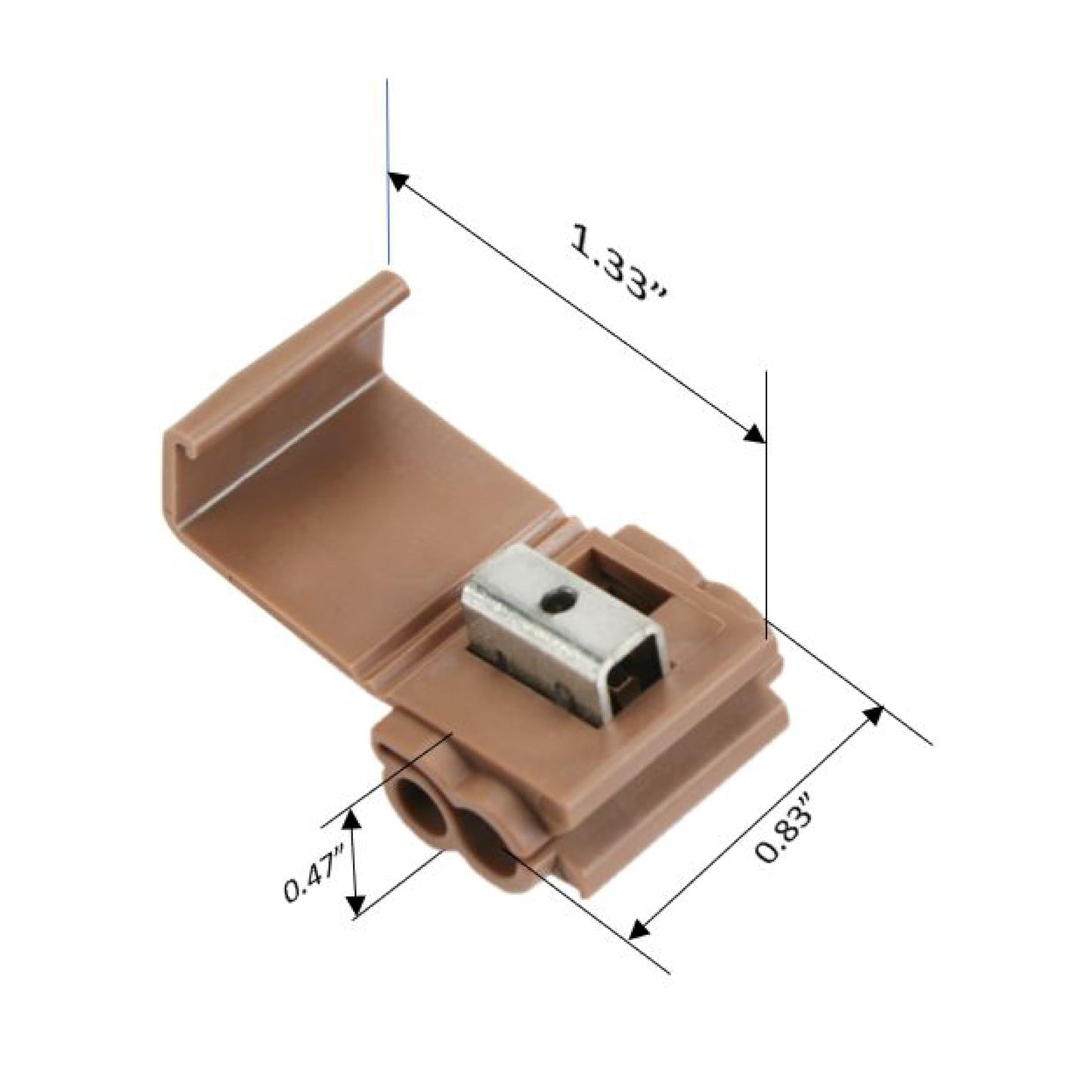 3M Scotchlok Self- Stripping Tap Connectors 567, Run and Tap, Brown, 18-14 Awg (Tap), 12-10 Awg (Run), Bag of 100