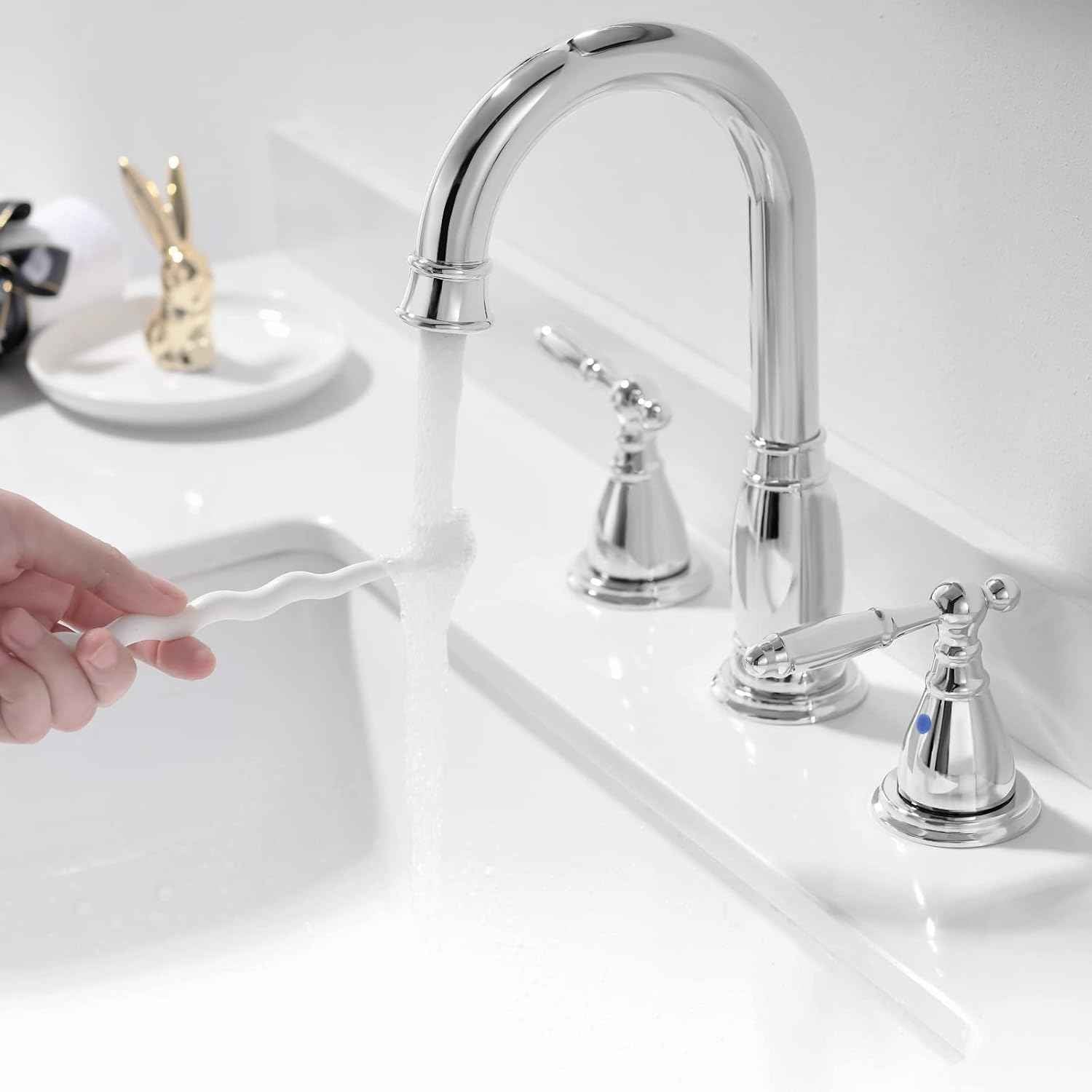 Oil Rubbed Bronze Widespread Bathroom Faucet Set with Valve & Drain - Phiestina WF017-4-ORB