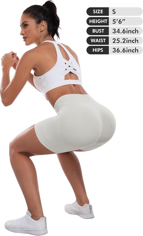 ATHVOTAR High Waisted Workout Gym Shorts - Seamless Butt Lifting Design for Women