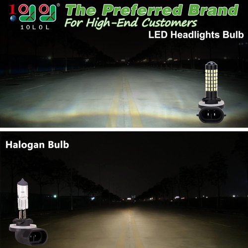 10L0L 881 Golf Cart Headlight Bulb for EZGO, Club Car DS/Precedent, 12V Head Light Bulbs Replacement, Super Bright Fog Light Bulbs, Replace OEM 1019881-01, 740047-G01