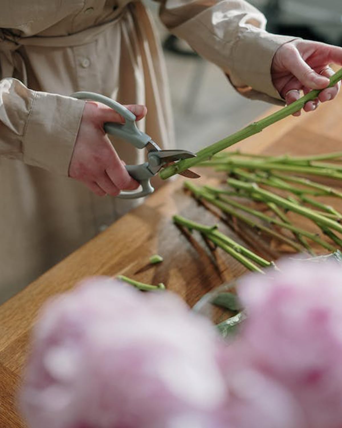 Flower Scissors - Stainless Steel Floral Scissors, Florist Cutters for Stems, Garden Plant Shears for Fresh Flowers (Blue, Pink) (4 PCS)