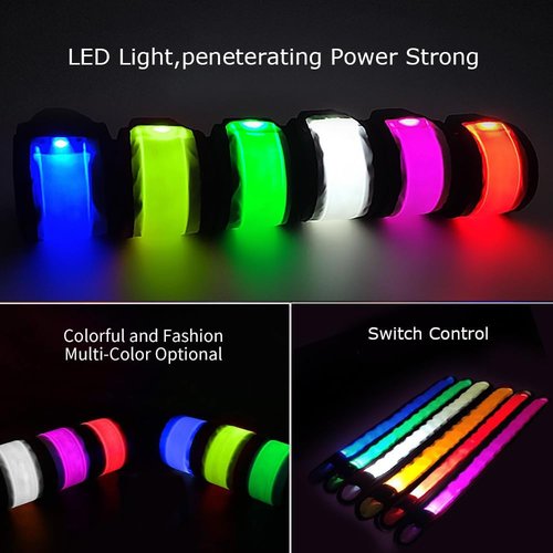 LOBKIN LED Safety Bracelets - Reflective Slap Armband for Kids & Runners | Nighttime Visibility