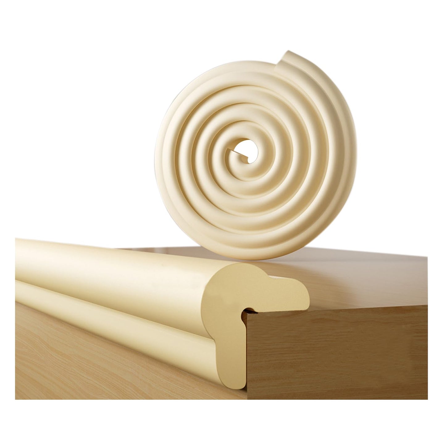 Foam Table Edge and Corner Guards for Baby,(6.5ft Edge 4Corners),Baby Proofing Soft Corner Protectors,Furniture and Tables Child Baby Proof Bumpers, Pre-Taped Corner Cushions (Beige)