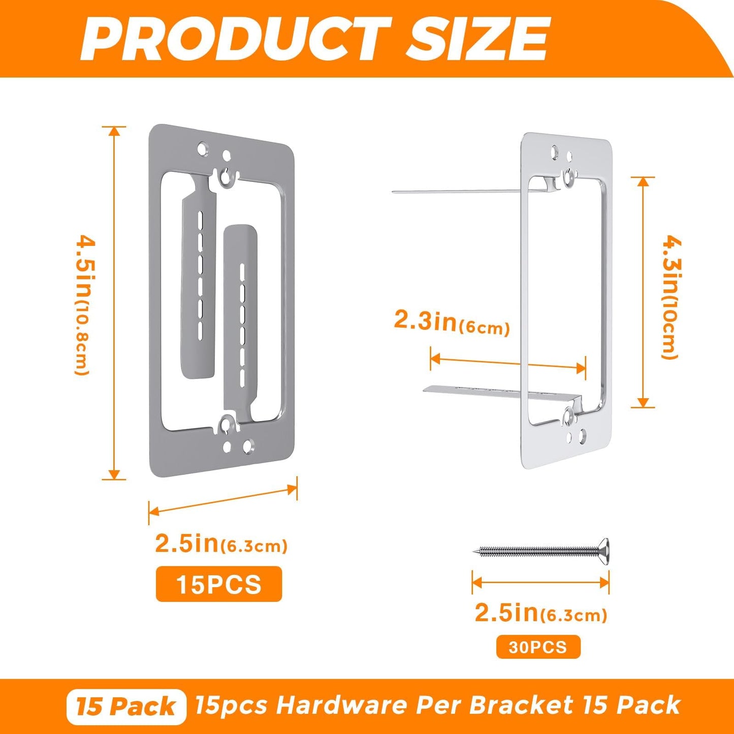 CHOWZZ 10 Pcs Low Voltage Mounting Bracket 1 Gang,Single Gang Drywall Brackets,Low Voltage Box Brackets for Drywall Outlet Cable Pass Through Wall Plates,Fixing Loose Outlets or Adding New Outlet