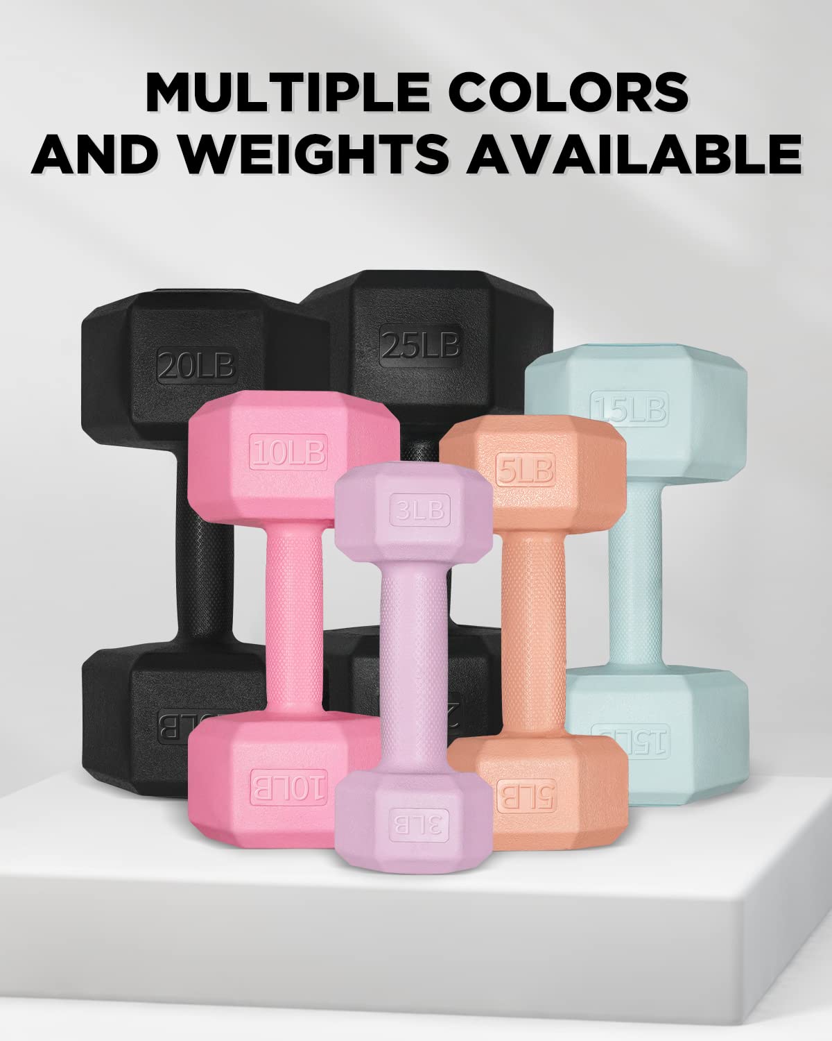 ZTTENLLY Dumbbell Sets - 5 lb Dumbbells Pair Hand Weights Set of 2 - Easy Grip - Arm Weights for Men and Women, Home Gym Exercise Equipment for Workouts Fitness Strength Training