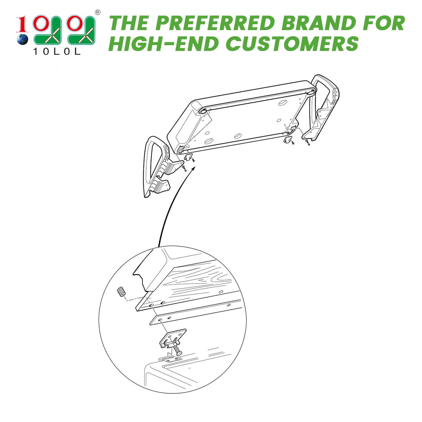 10L0L Golf Cart Seat Bottom Hinge Plate for EZGO(1995-up) TXT/Medalist Golf Cart Set of 2, Replaces OEM# 71610G01 71609G01