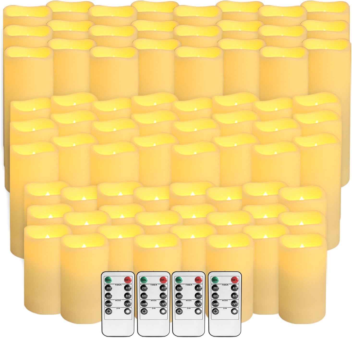 24-Pack Remote Control LED Flameless Candles - 3D Flame Timer Candles for Home, Weddings & Holidays