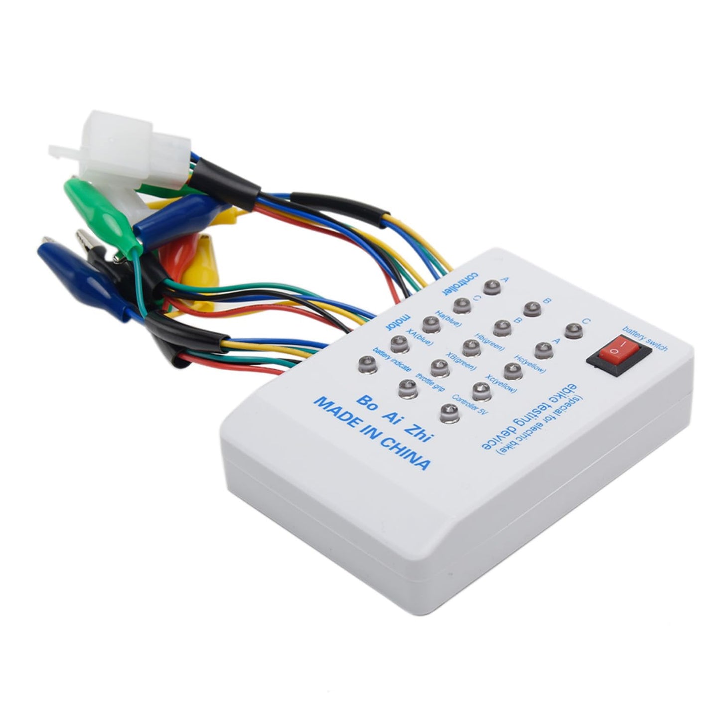 Reicyfang E-Bike Tester 24V/36V/48V/60V/72V Brushless MotorTester with Indicator, Electro Car E-Bike Scooter Brushless Motor Controller Tester Quick Battery Powered Spared Device Controller