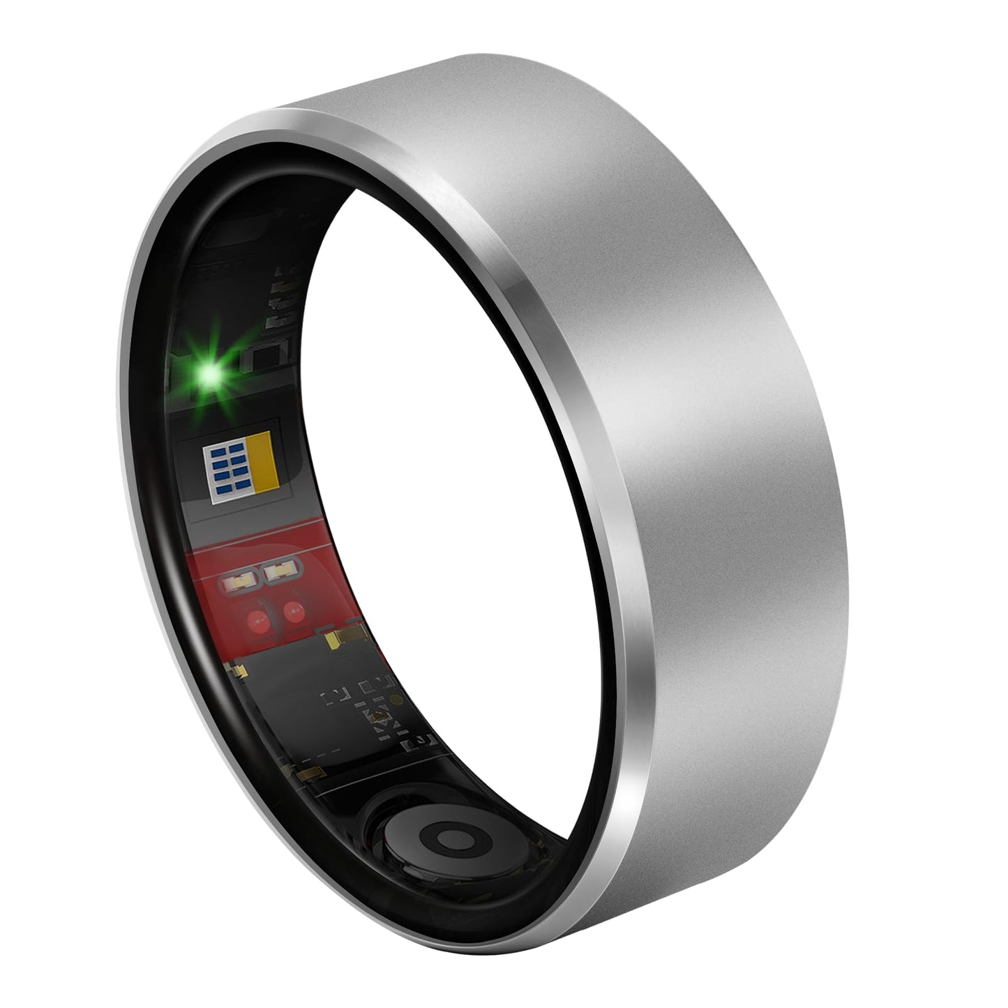 Milavan Smart Health Ring 2.0 for Women Men, Slim Scratch & Fingerprint Resistant Design,Efficient Chip Fitness Tracker, Monitors Heart, Light Gray 6#