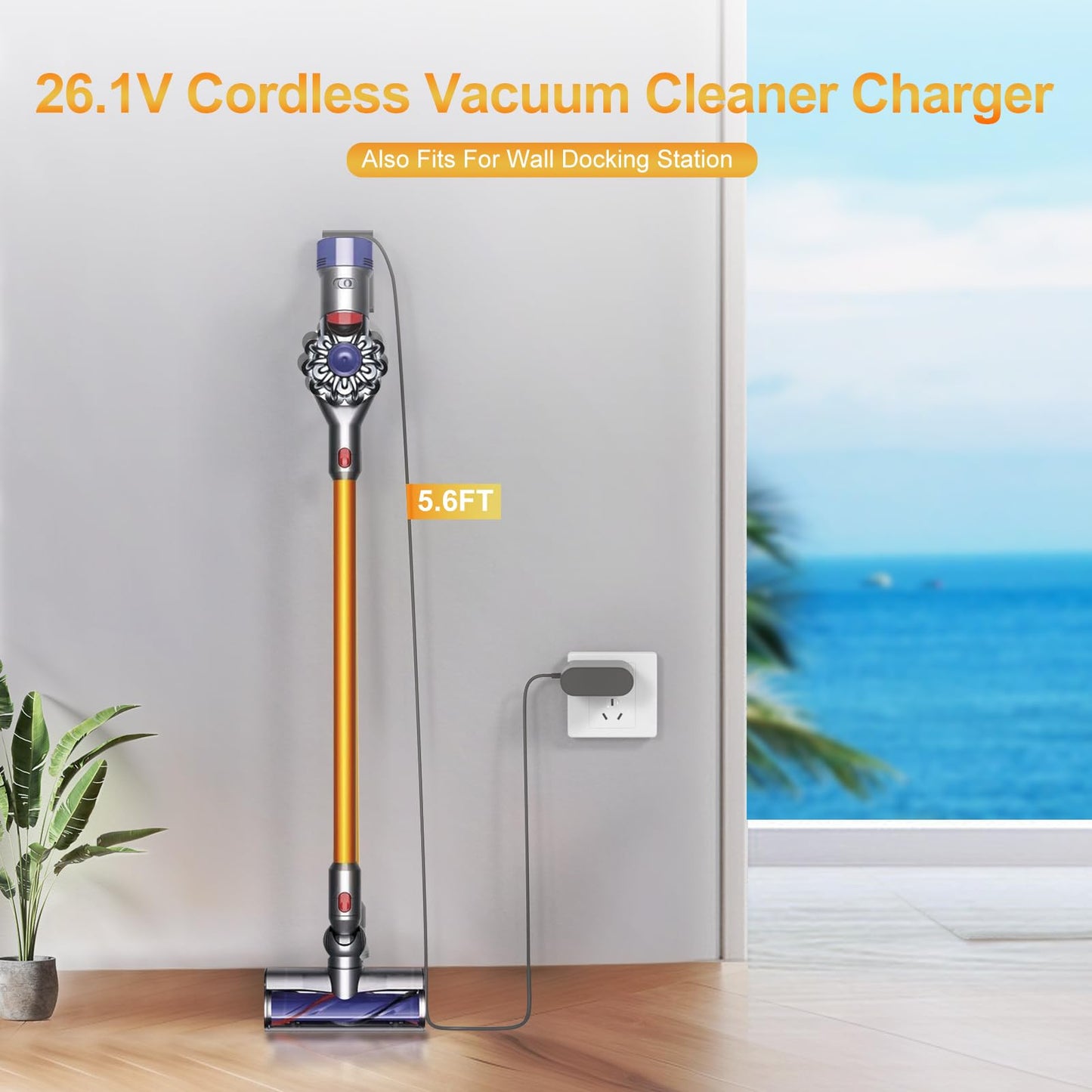 26.1V Vacuum Charger Compatible with Dyson V8 V7 V6 DC59 DC58 DC61 DC62 SV03 SV04 SV05 SV06 SV07 SV09 SV10 SV11 Animal Motorhead Absolute Trigger Cordless Vacuum Cleaner 967813-02 205720-02 Power Cord