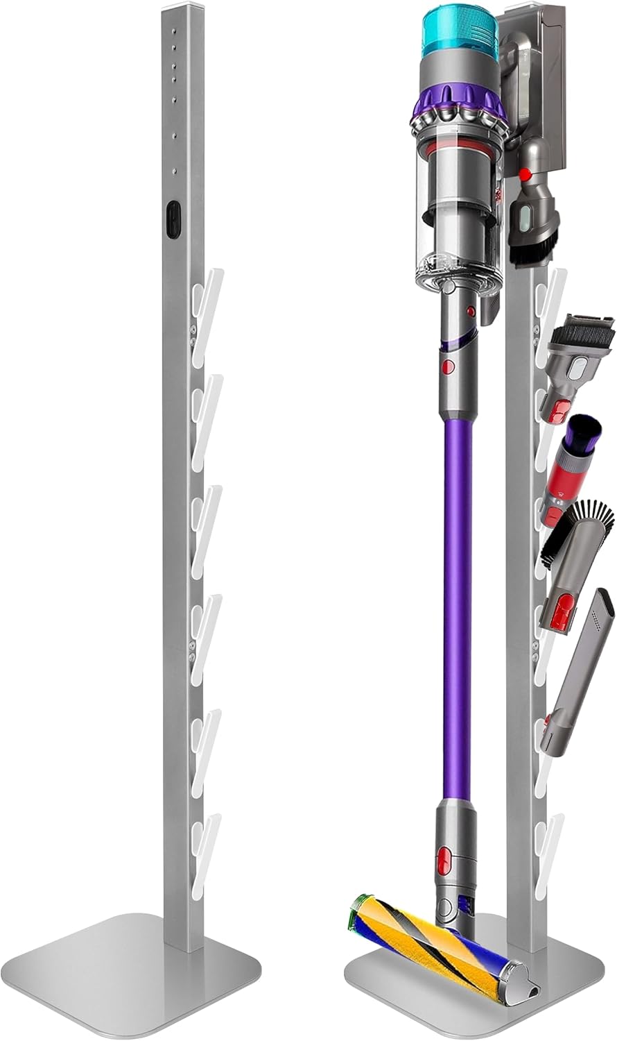 Dyson Vacuum Stand & Holder for Gen5 V15 V12 V11 V10 V8 V7 V6 - Metal Storage Bracket with Hidden Cord Design