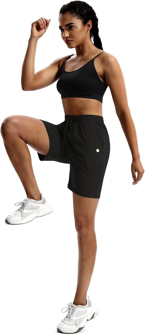 LUCKYCATCUS Women's Bermuda Shorts - Comfortable Jersey Athletic Shorts with Pockets | Perfect for Yoga & Workouts