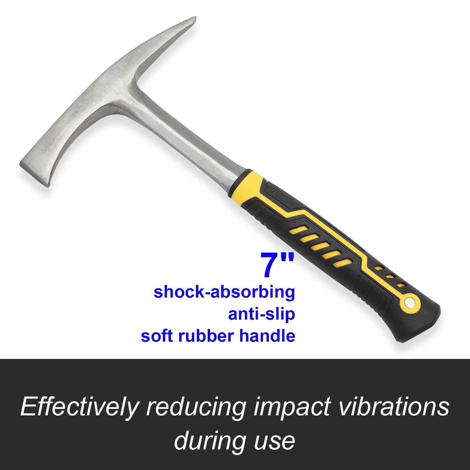 JOYFUL&HOPEFUL Chipping Hammer,Professional Slag Removal Hammer,Forged Steel,12.6",Efficiently Removes Welding Slag and Spatter,Chipping Hammer and Wire Brush Set