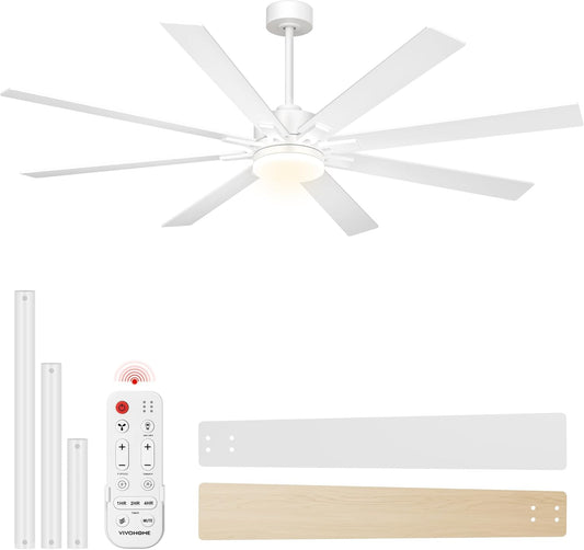 42-Inch VIVOHOME Low Profile Ceiling Fan with Lights & Remote - Dimmable, Quiet, Reversible for Bedroom & Living Room