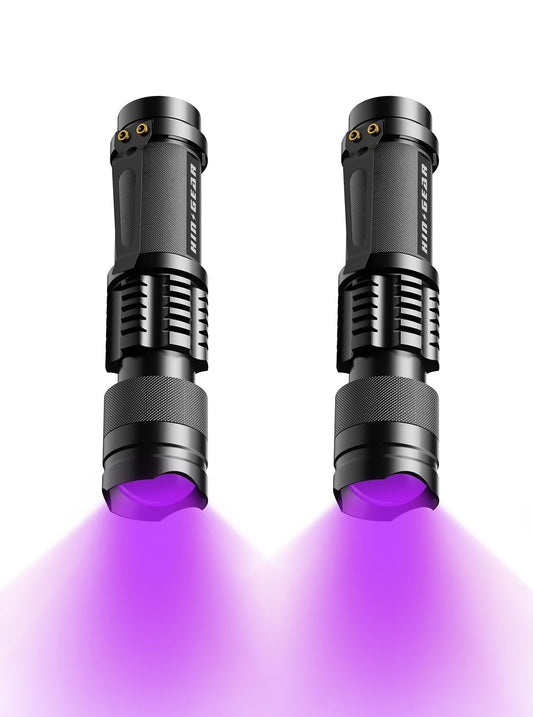 HinsGEAR 1 Mode UV 365nm Blacklight Flashlight LED Ultraviolet Flashlights Portable Uv Light Wood's lamp Detector for Dog Urine Pet Stains, Anti-counterfeiting and More - Powered by Single AA Battery