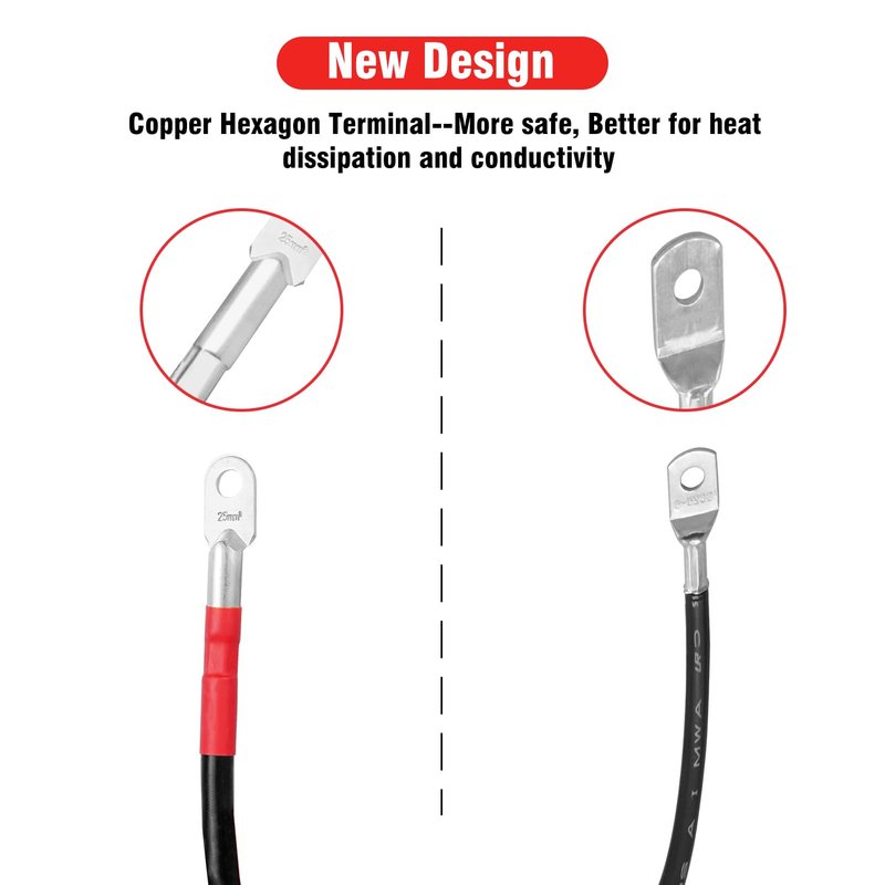 4 Gauge Golf Cart Battery Cables for EZGO TXT 1994-UP 36V & 48V Golf Carts,Pure Copper Wiring Kit with Terminals
