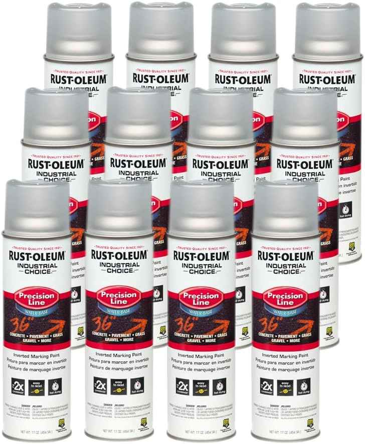 Fluorescent Orange Marking Spray Paint - Rust-Oleum 12 Pack, 17 Oz Inverted Solvent-Based