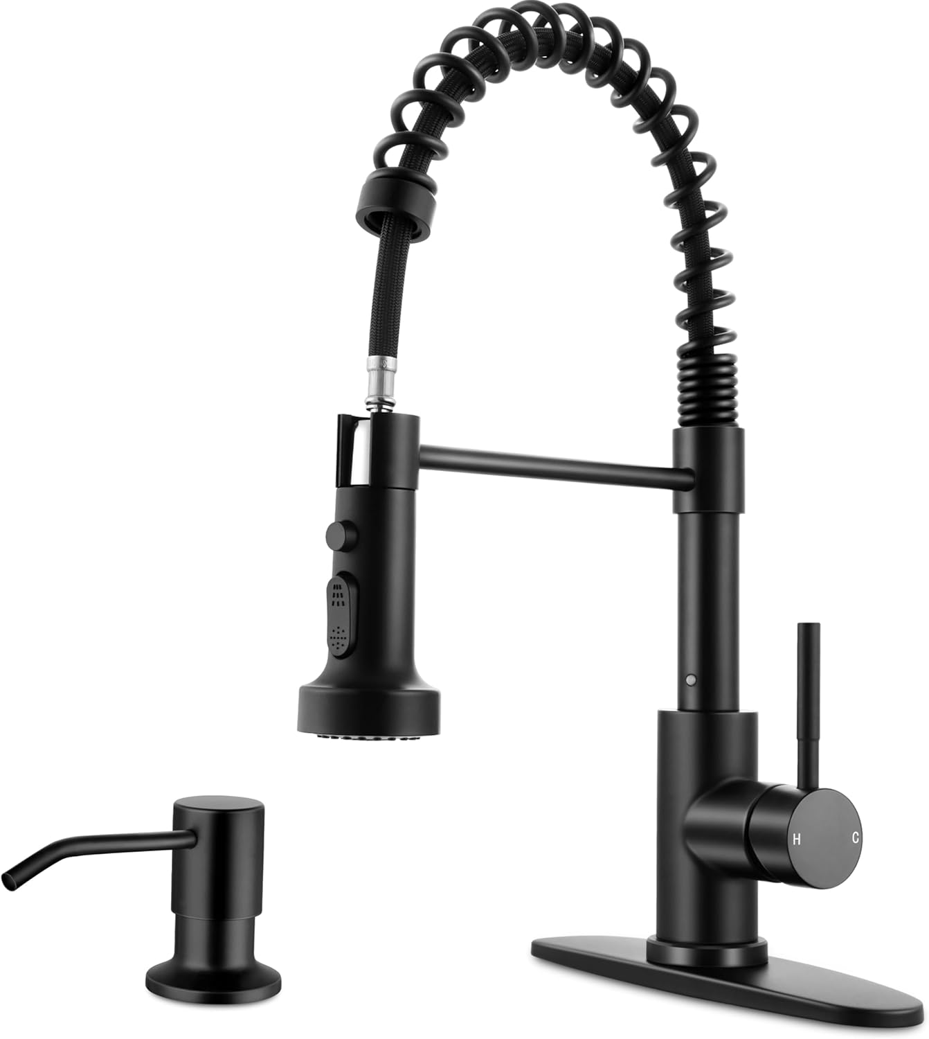 Touchless Kitchen Faucet with Soap Dispenser & Pull Down Sprayer - Commercial Grade Brushed Nickel