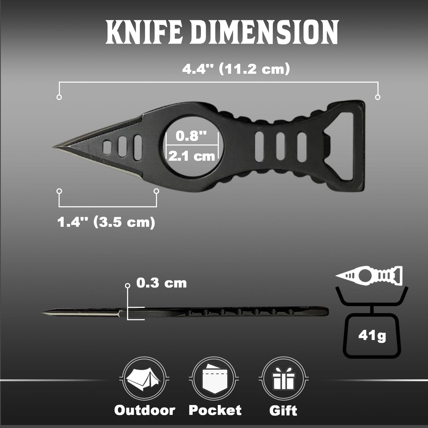 LIUGEYI Neck Knife with Sheath and Necklace, 4.4'' Small EDC Fixed Blade Knives for Men, Outdoor, Survival, Camping Gear