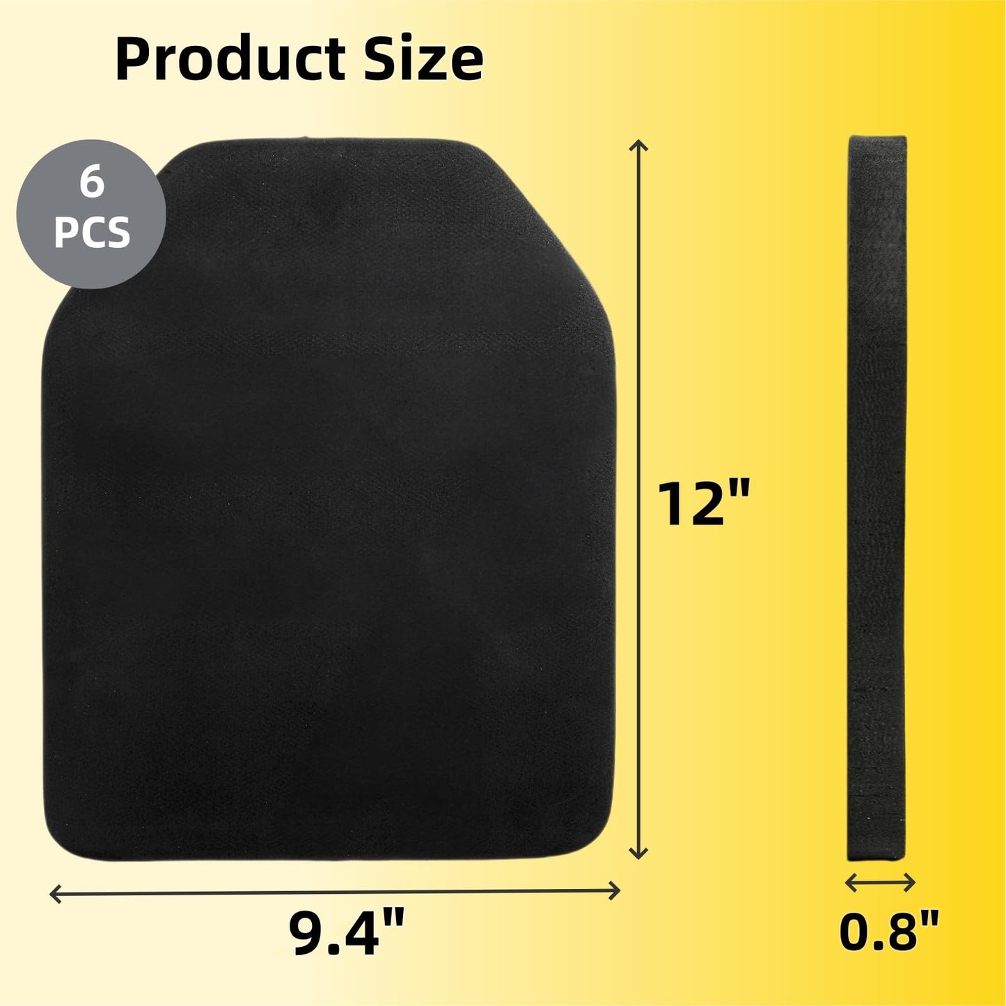 Covzoe 6 Pieces Vest Inner Plate, 12 x 9.4 x 0.8 Inch Lightweight EVA Vest Liner Foam Pad, Protective Pad Cushions Foam Shock Plates for Strength Training, Running, Plate Carrier