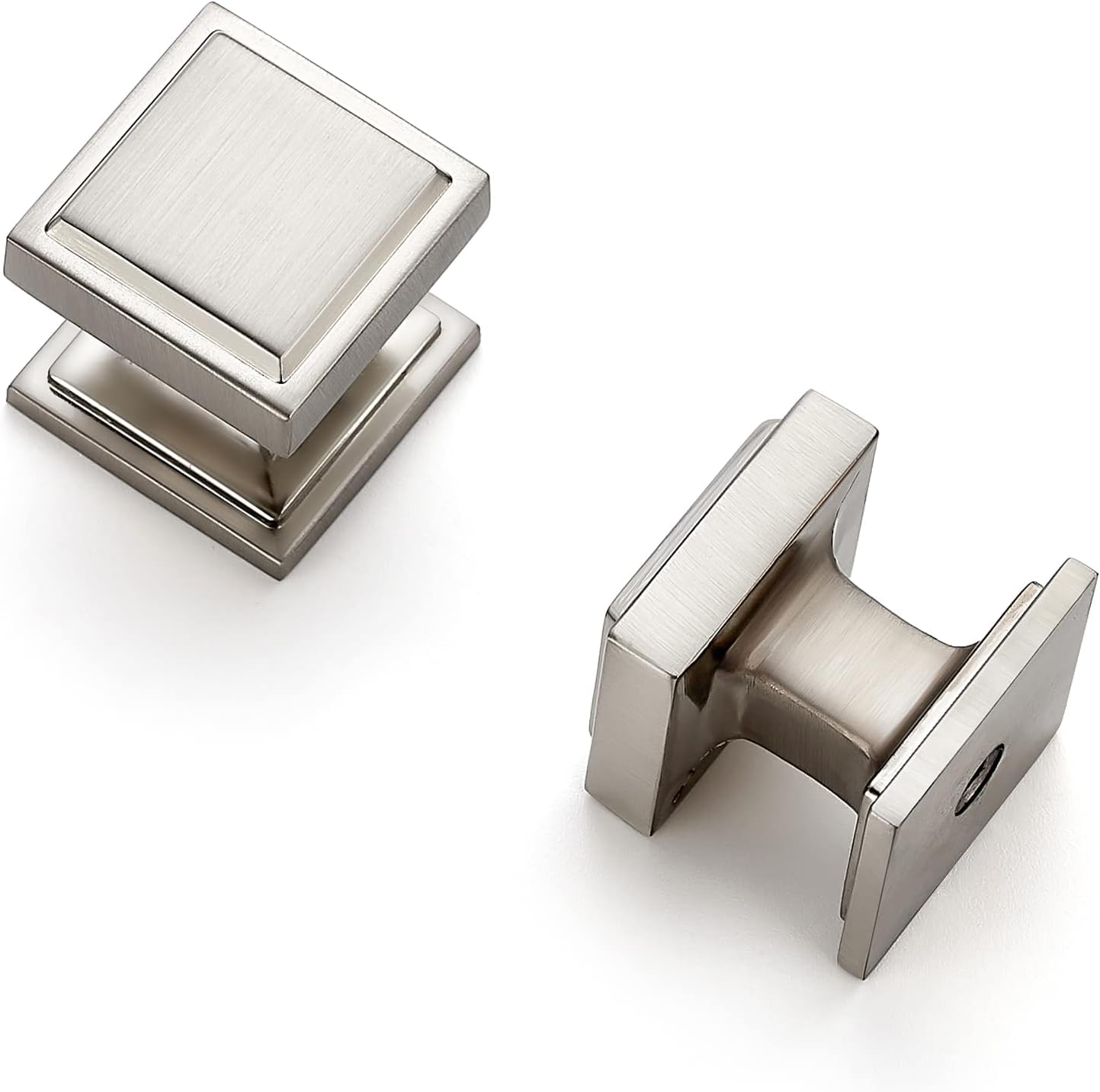 30 Pack Matte Black Square Kitchen Cabinet Knobs - Modern Zinc Drawer Pulls & Handles