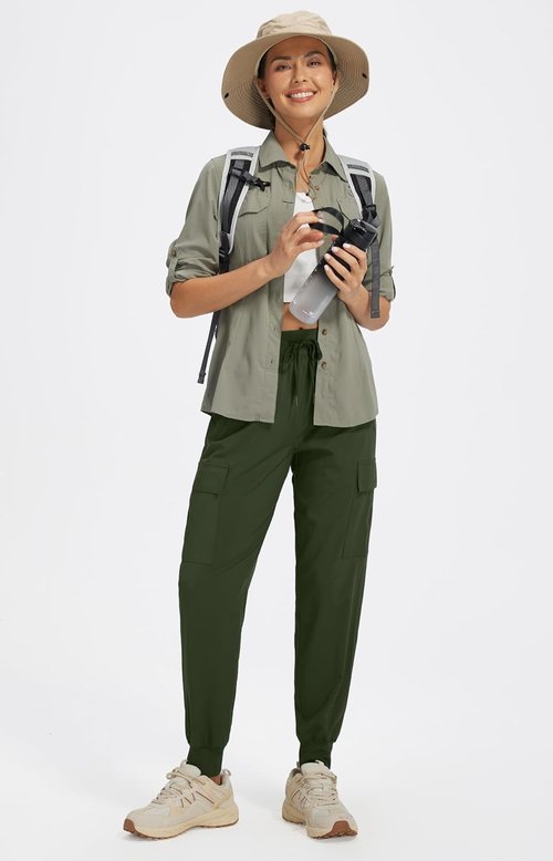 Libin Women's Cargo Joggers - Lightweight Quick-Dry Hiking Pants for Casual Travel | Comfortable Fit