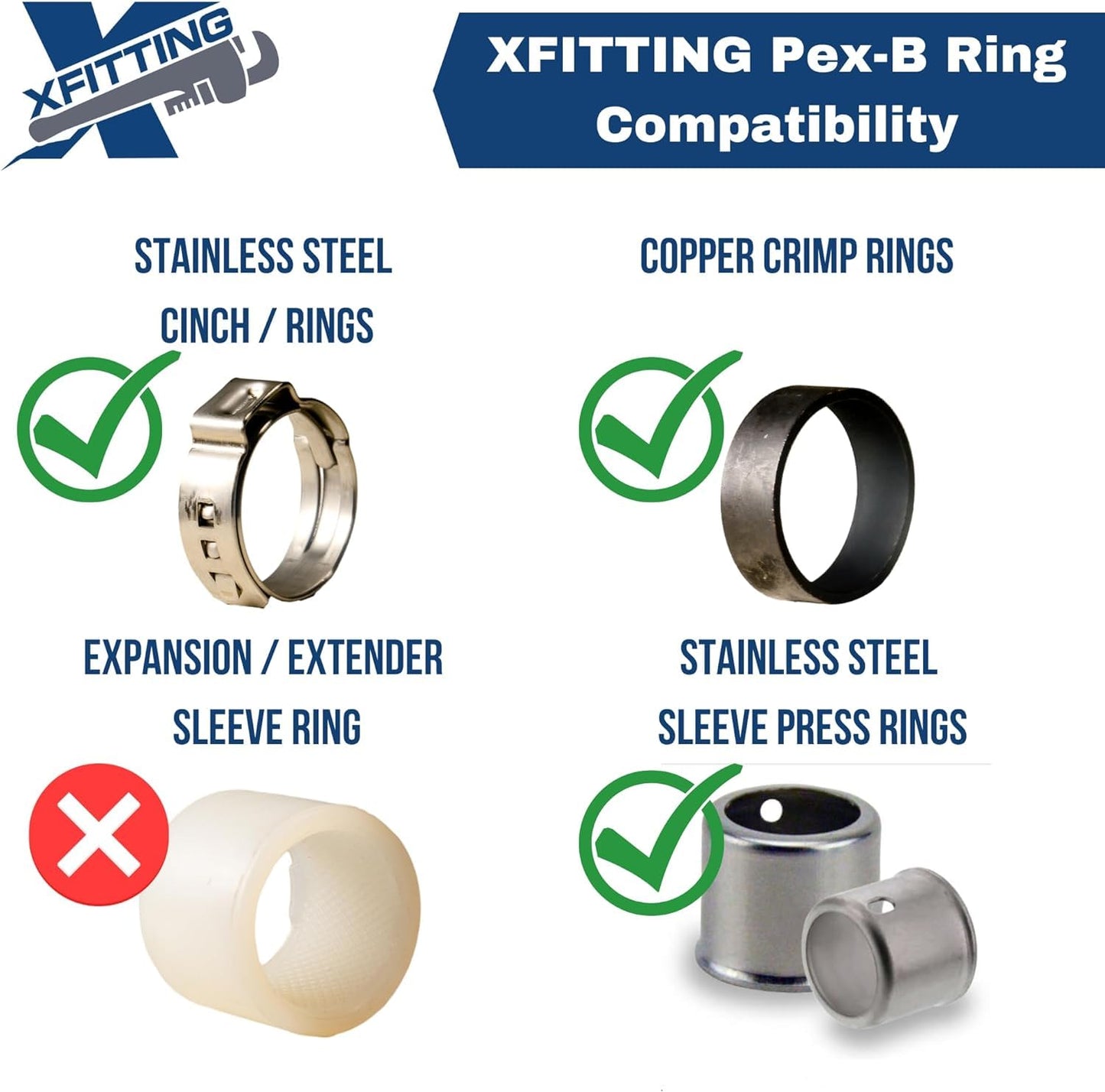 XFITTING Barb Crimp 1/2 Inch Pex X 3/4 Inch Male Threaded Elbow, 2 Pieces