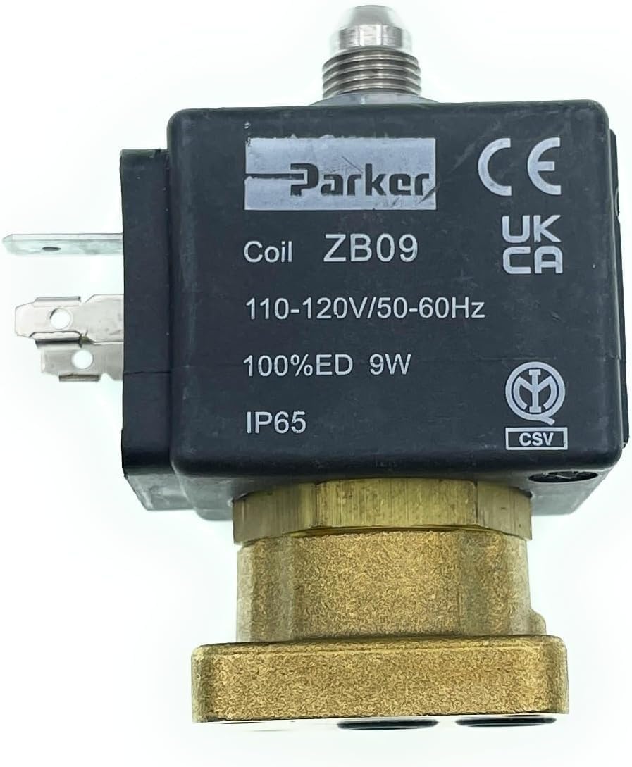 MacMaxe 3-way Solenoid Valve - ZB09 9W Coil - Replacement for Various Espresso Machines (230, Volts)
