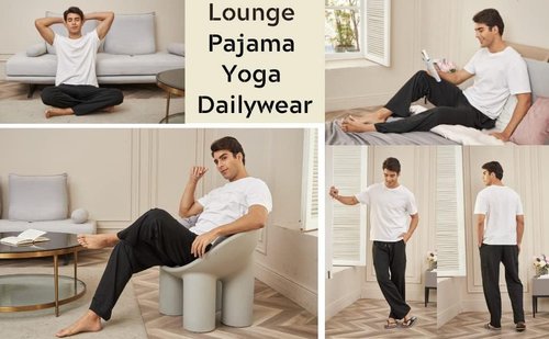 Deyeek Men's Lightweight Sweatpants - Open Bottom Straight Leg Gym Lounge Pants with Pockets