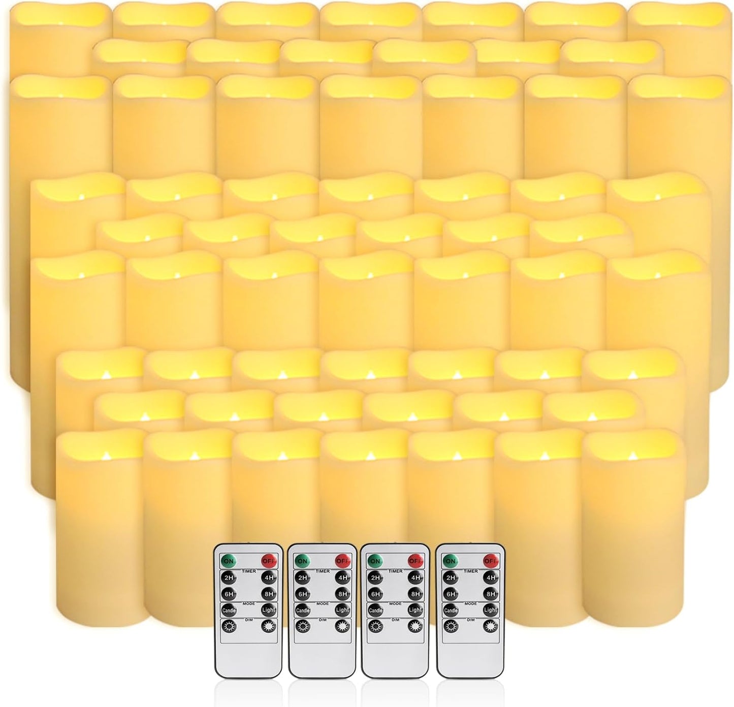 24-Pack Remote Control LED Flameless Candles - 3D Flame Timer Candles for Home, Weddings & Holidays