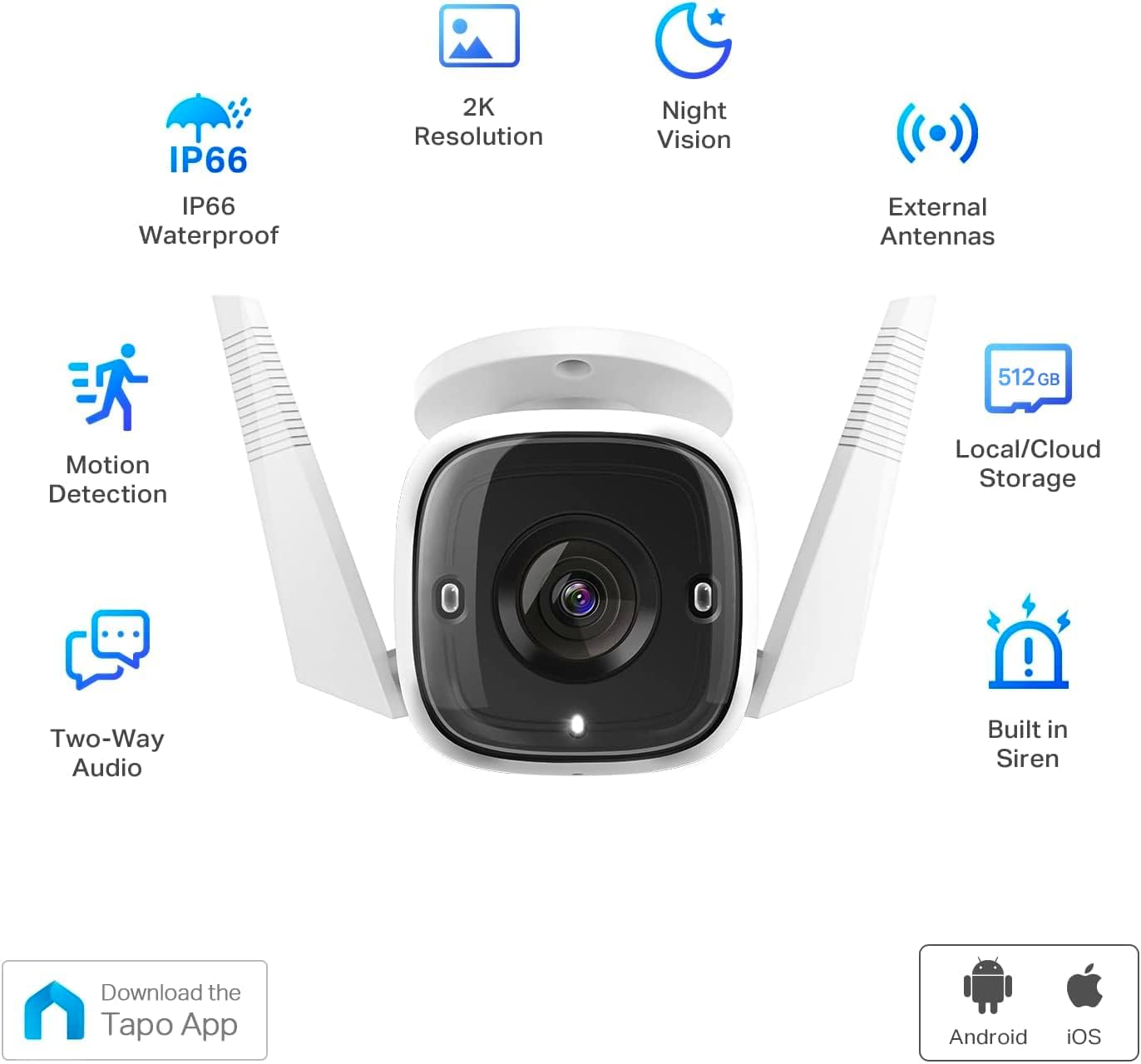 TP-Link Tapo 2K QHD Outdoor Security Camera with Color Night Vision & AI Detection