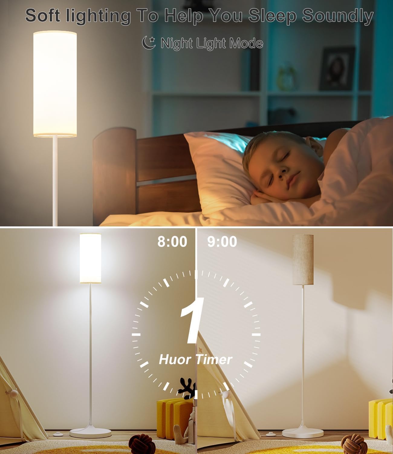 LED Floor Lamp with Remote & Dimmable Feature - Modern Gold Standing Lamp for Living Room & Bedroom