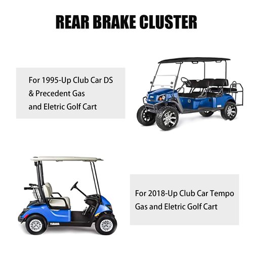 LOSTAR Golf Cart Brake Assembly Kit for Club Car, Driver Side & Passenger Side Rear Brake Cluster Compatible with 1995-Up DS Precedent and 2018-Up Tempo,OE#103380202/101823301