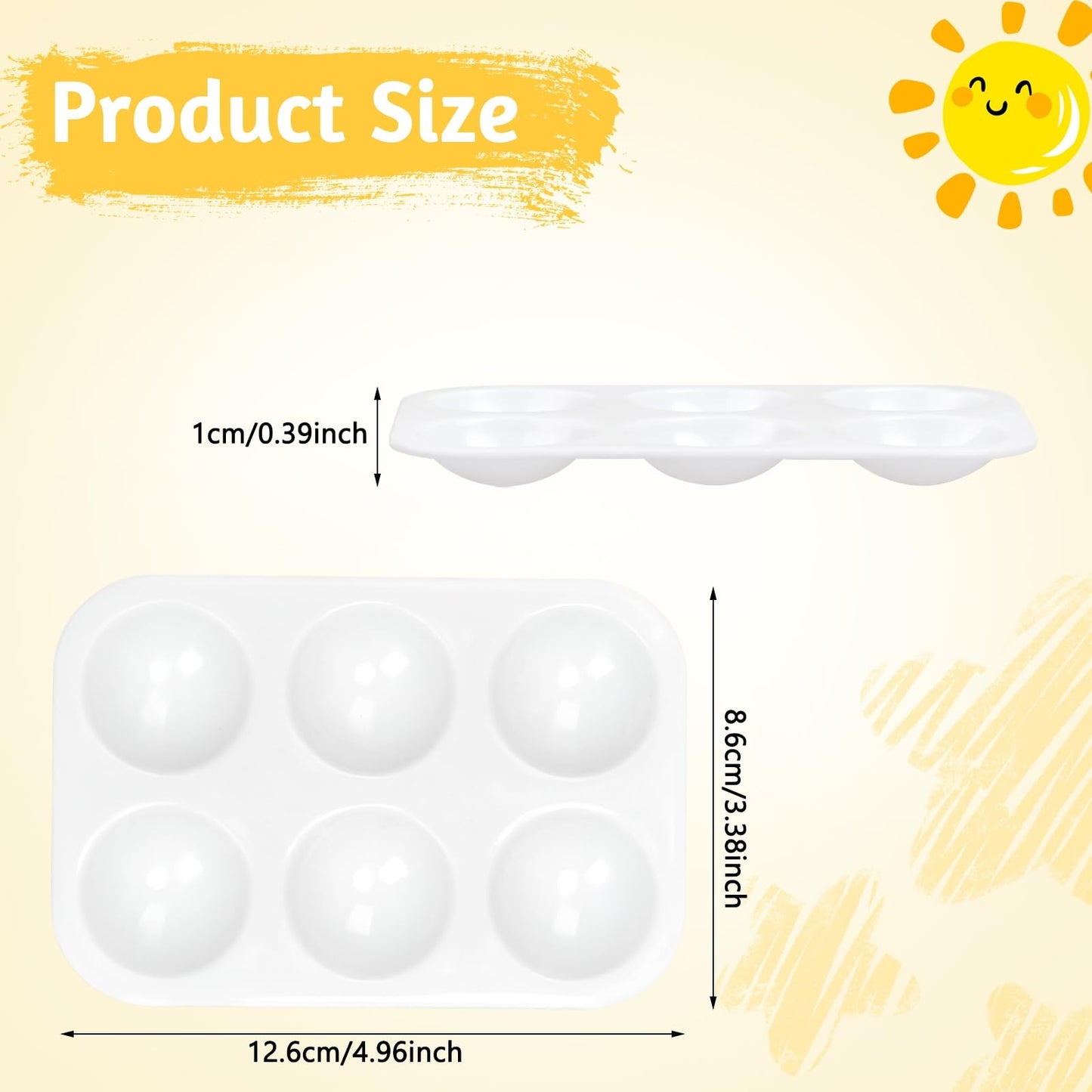 100PCS Paint Tray Palettes Plastic Paint Pallets for Kids or Students Watercolor Palette Painting Tray for Painting Party, DIY Craft and Art Painting