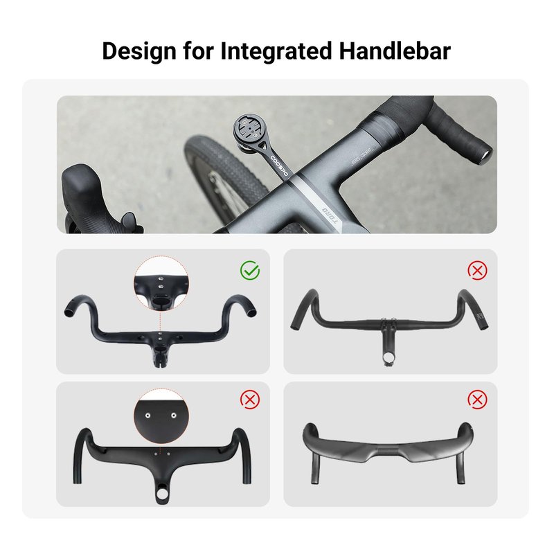 COOSPO Out-Front Bike Computer Extended Mount MT6S, Compatible for Cycling Computer Aero Integrated Handlebar, Compatible with Garmin Edge/Wahoo Elemnt/Bryton/iGPSPORT/GoPro Mount Adapter