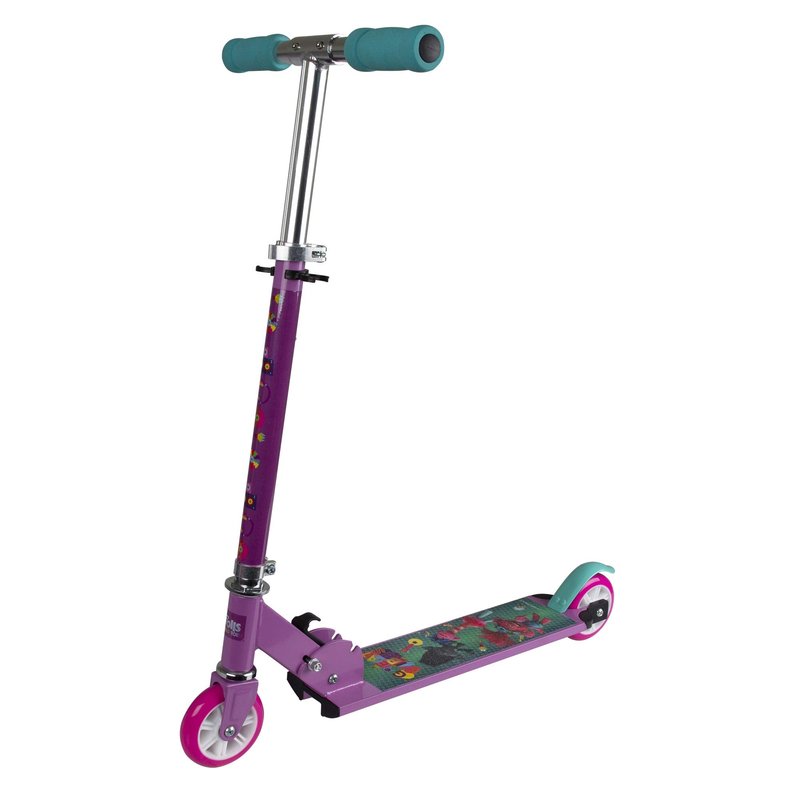 Playwheels Aluminum Folding Scooter – Quick-Fold Design, Heavy-Duty Aluminum Frame, Full Deck Grip Tape, 120mm Polyurethane Wheels, Soft Foam Comfort Grips, Ideal for Kids and Teens