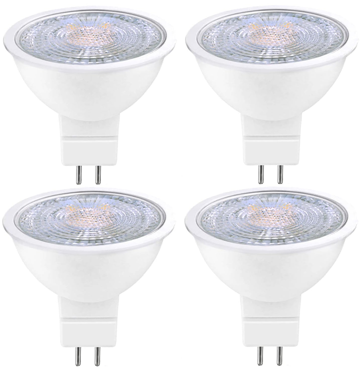 GEPLAD 4 Pack MR16 LED Bulbs 50W Halogen Equivalent, 2700K Warm White, 5W GU5.3 MR16 12V Spotlight Bulb, Non-Dimmable,38 Deree Beam Angle for Landscape, Recessed, Track Lighting