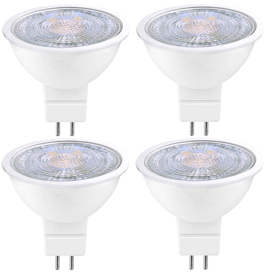 GEPLAD 4 Pack MR16 LED Bulbs 50W Halogen Equivalent, 2700K Warm White, 5W GU5.3 MR16 12V Spotlight Bulb, Non-Dimmable,38 Deree Beam Angle for Landscape, Recessed, Track Lighting