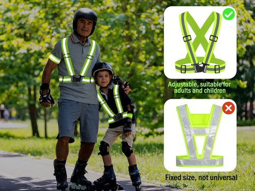 Hitopin Running Reflective Vest Gear, 4Pack Reflective Safety Harness, High Visible Reflective Running Vest, Adjustable Safety Vest, 8PCS Reflective Wristbands, for Running, Jogging, Hiking, Cycling