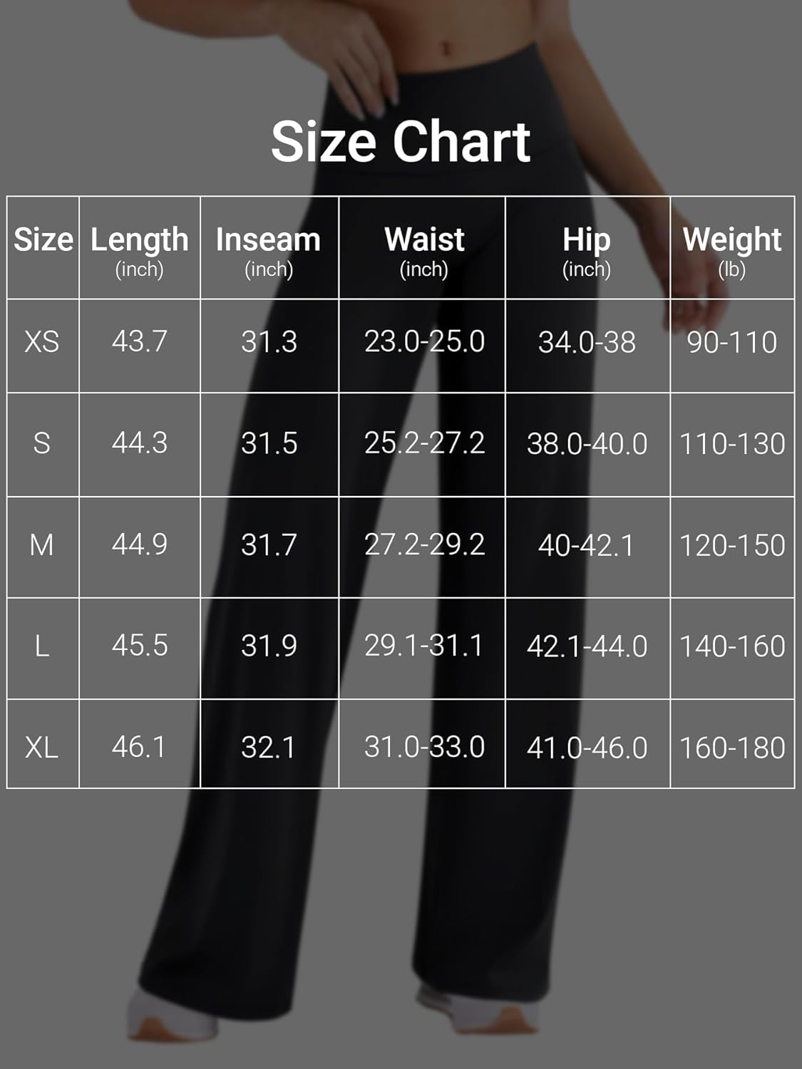 VOYJOY Women's Fold Over Straight Leggings - No Front Seam, 31.5" Mid-Low Waist Yoga Pants